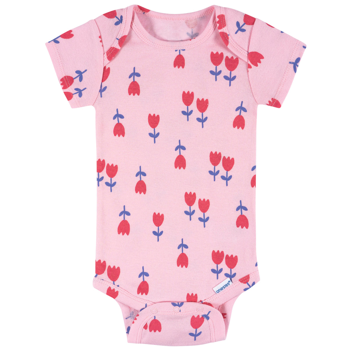8-Pack Baby Girls Berry Happy Short Sleeve Onesies Bodysuits, view 3