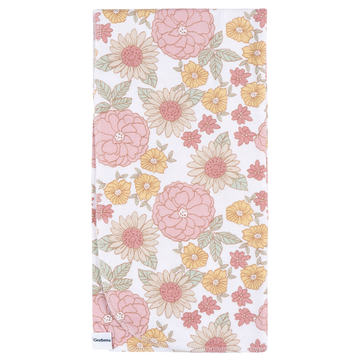 4-Pack Baby Girls Retro Floral Flannel Blankets, view 5