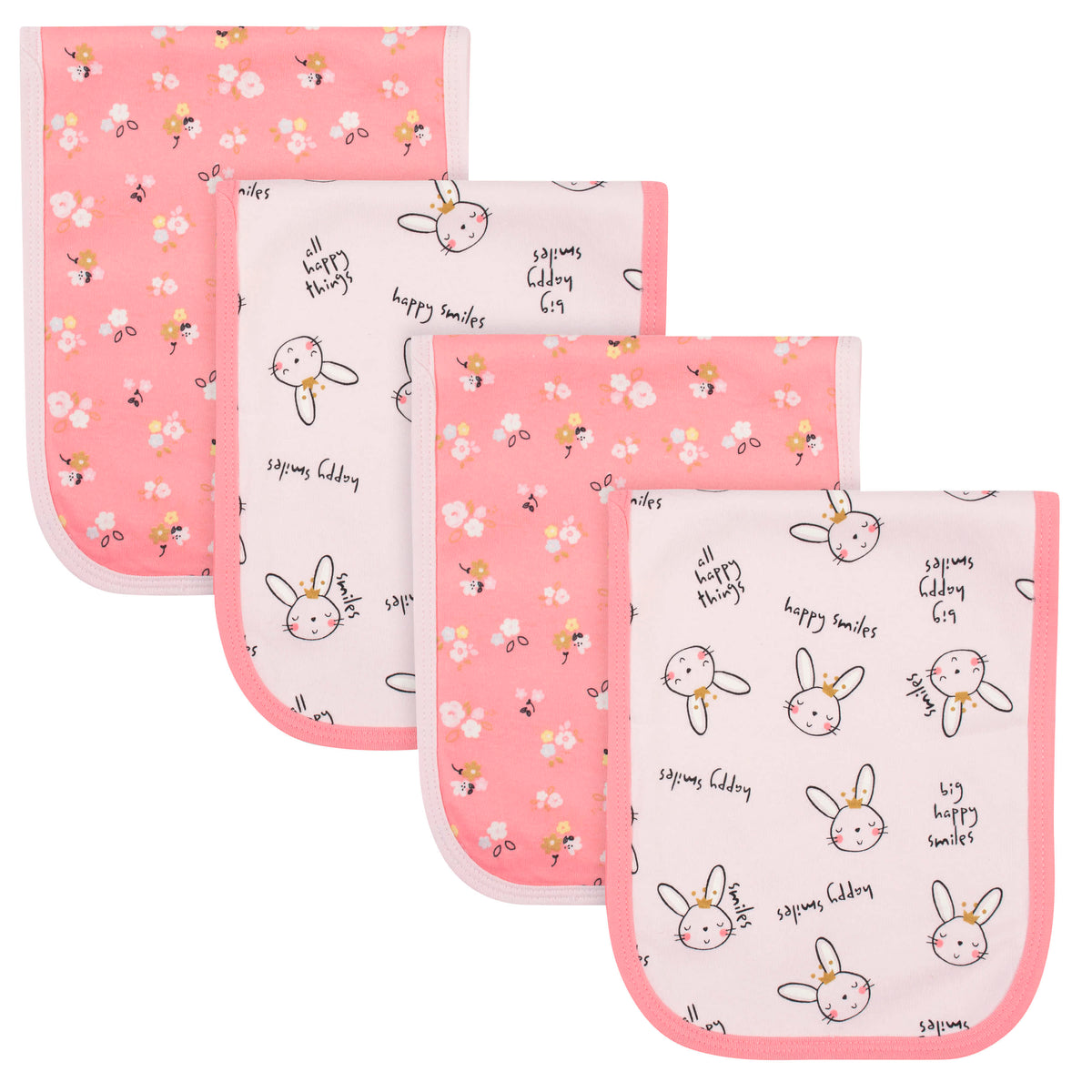 4-Pack Baby Girls Ballerina Burp Cloths