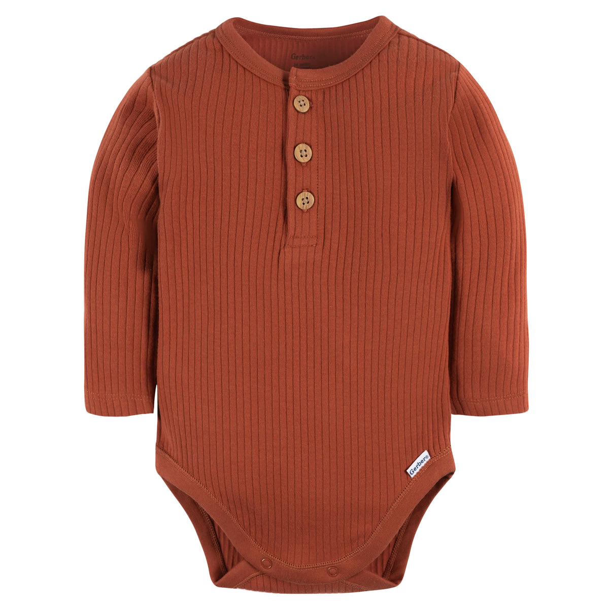 2-Pack Baby Boys Rust Oatmeal Heather Bodysuits, view 4