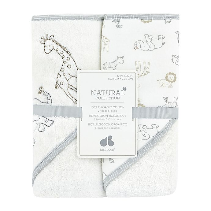 2-Pack Baby Neutral Animal Kingdom Hooded Towel, view 2