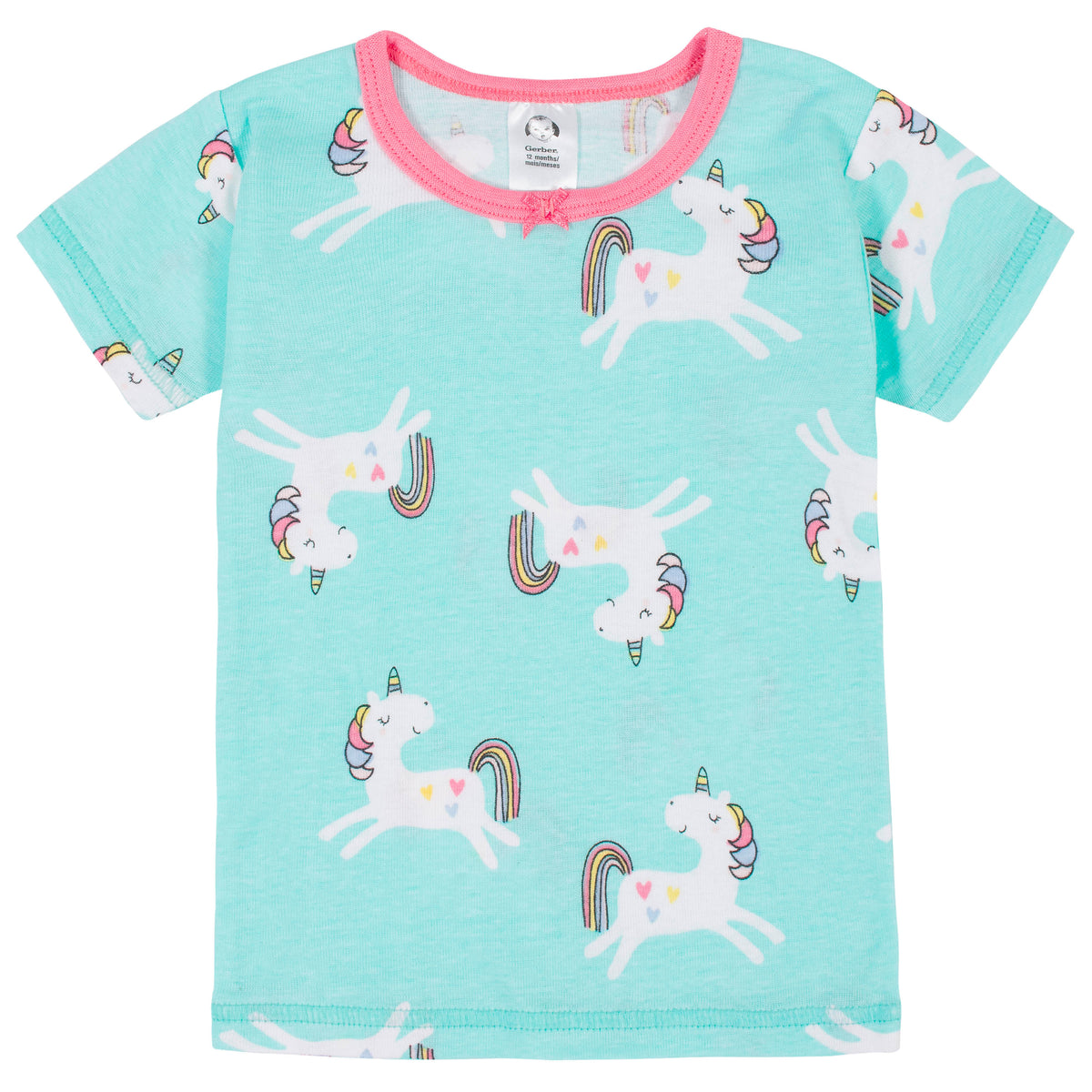 4-Piece Girls Unicorn Snug Fit Cotton Pajamas, view 2
