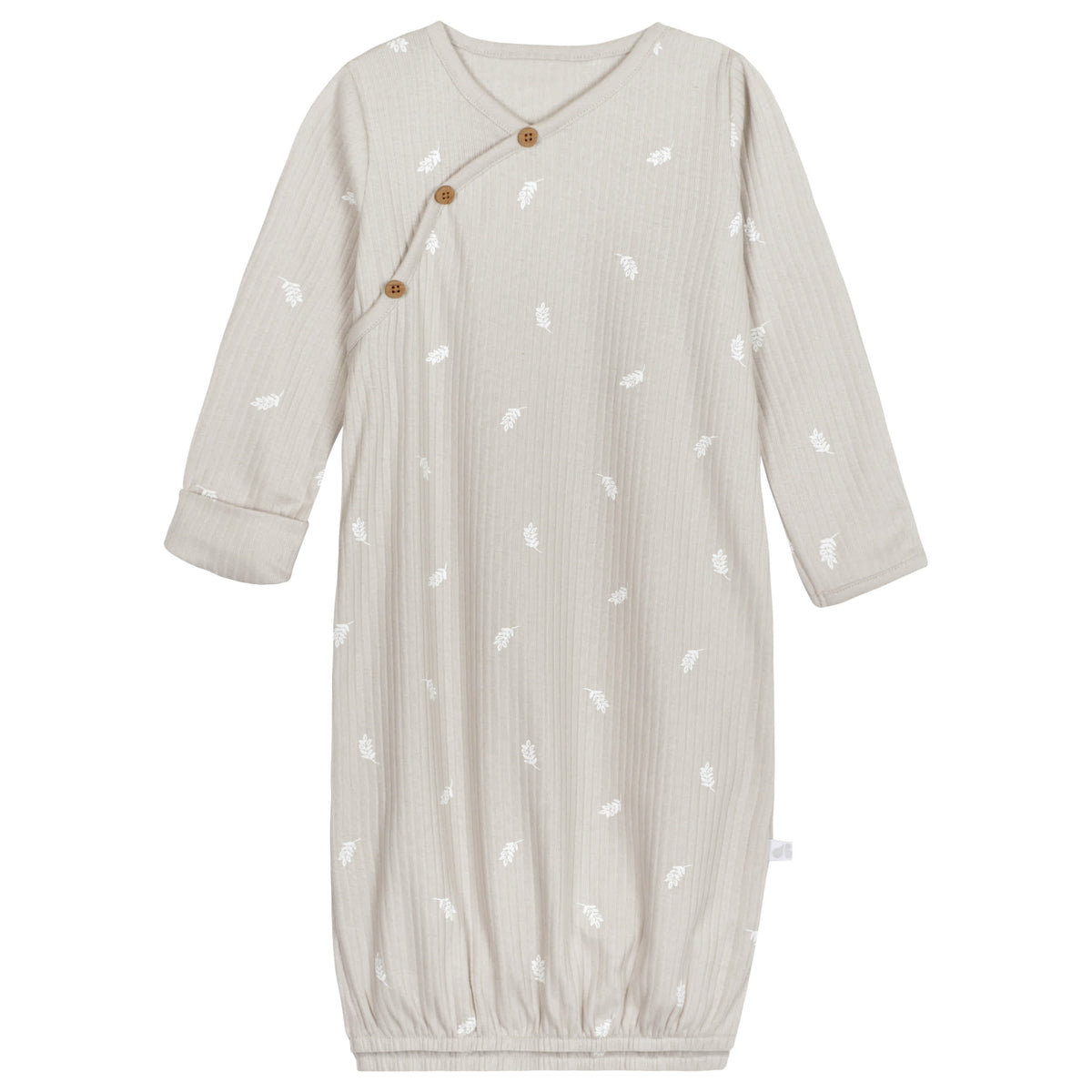 Baby Neutral Natural Leaves Gown