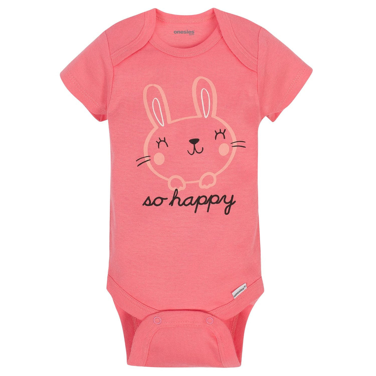 8-Pack Baby Girls Bunny Short Sleeve Onesies Bodysuits, view 2