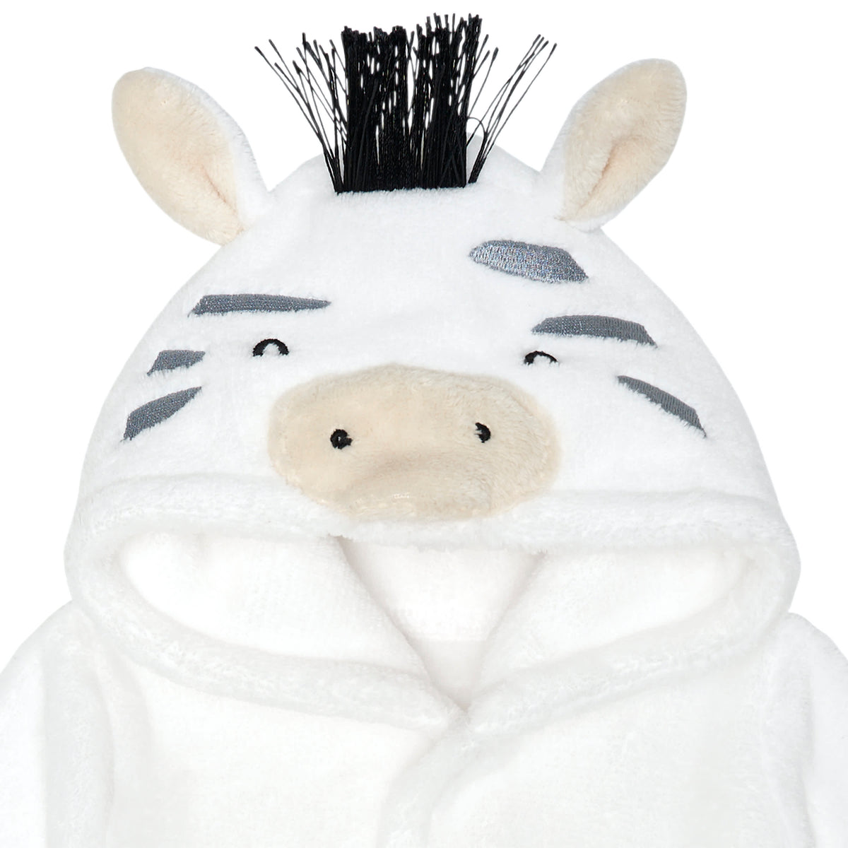 Baby Neutral Grey Zebra Robe, view 2