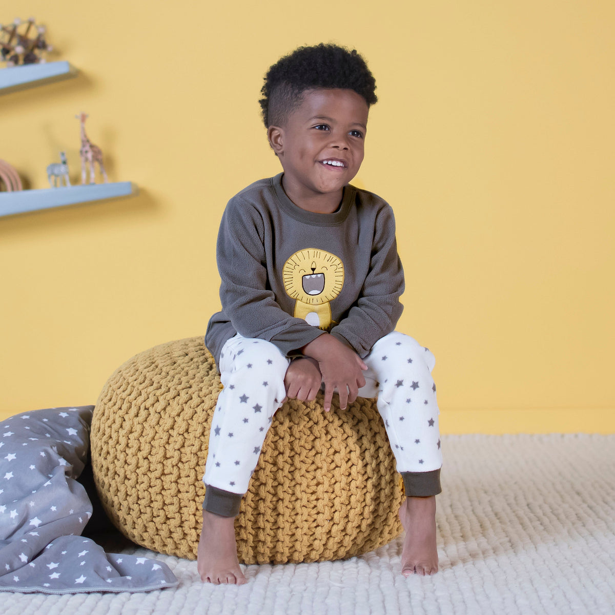 2-Piece Toddler Boys Lion Fleece Pajamas, view 3