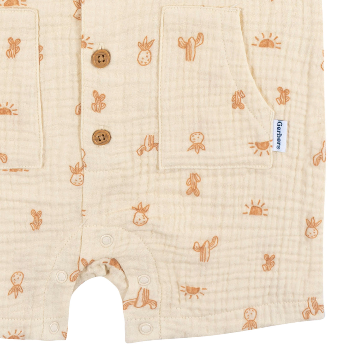 Baby Boys Desert Hooded Romper, view 3