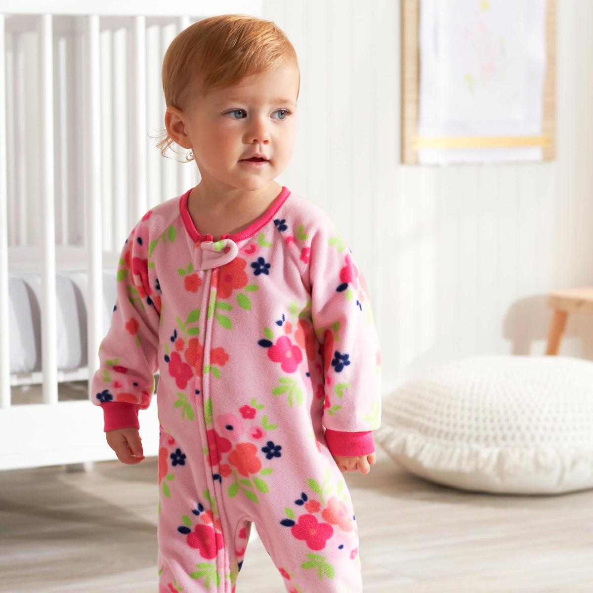 2-Pack Baby & Toddler Girls Floral Fleece Pajamas, view 7