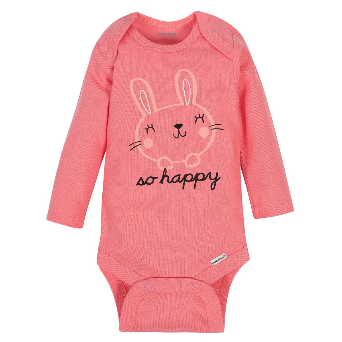 6-Pack Baby Girls Bunny Long Sleeve Onesies, view 2