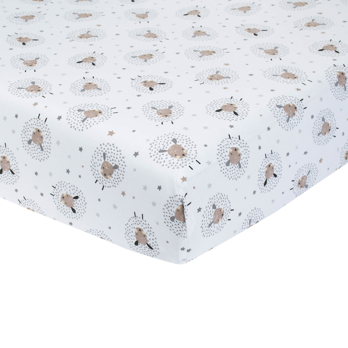 Baby Neutral Counting Sheep Fitted Crib Sheet