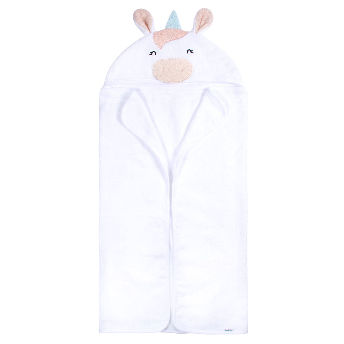 4-Piece Baby Girls White Unicorn Towel & Washcloths, view 3