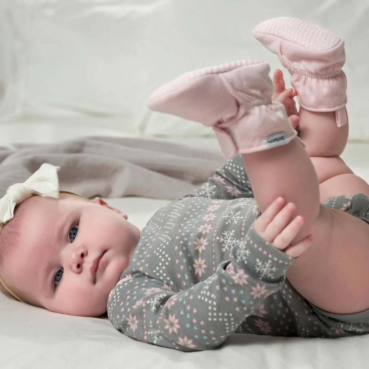 Baby Girls Pink Soft Booties, view 2