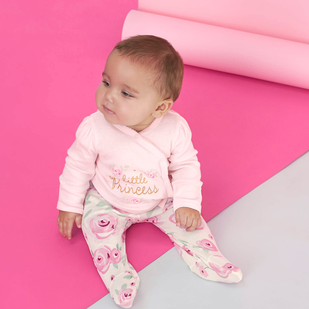 3-Piece Baby Girls Floral Take-Me-Home Set, view 2