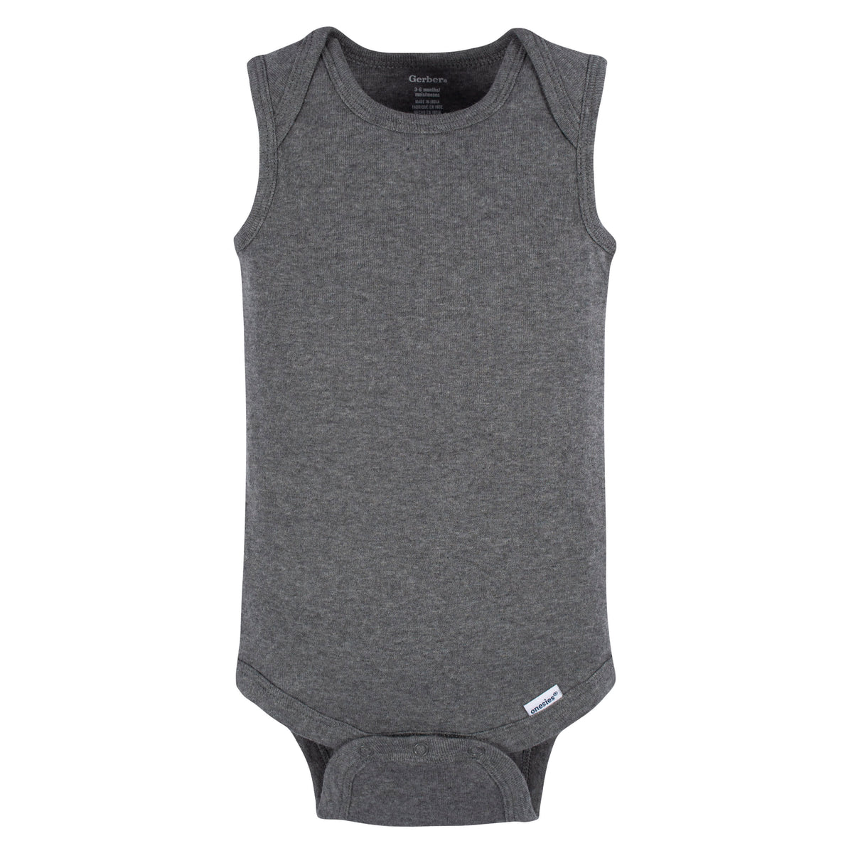 5-Pack Baby Neutral Grey Heather Sleeveless Lap Shoulder Onesies Bodysuits, view 2