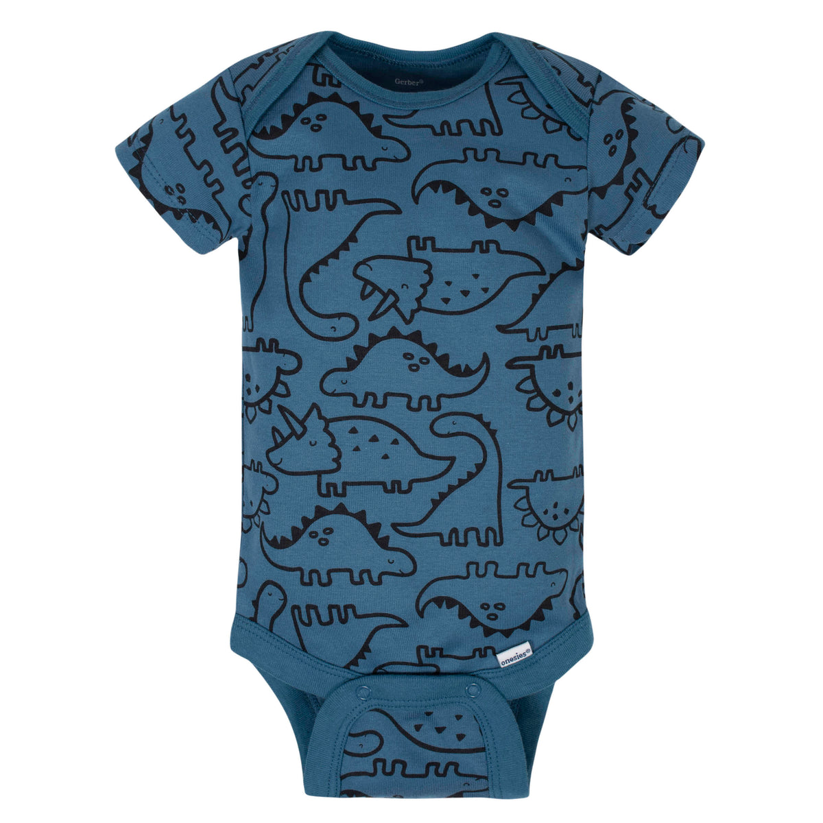 CASE OF: 3-Pack Baby Boys Dino Short Sleeve Onesies Bodysuits, view 5