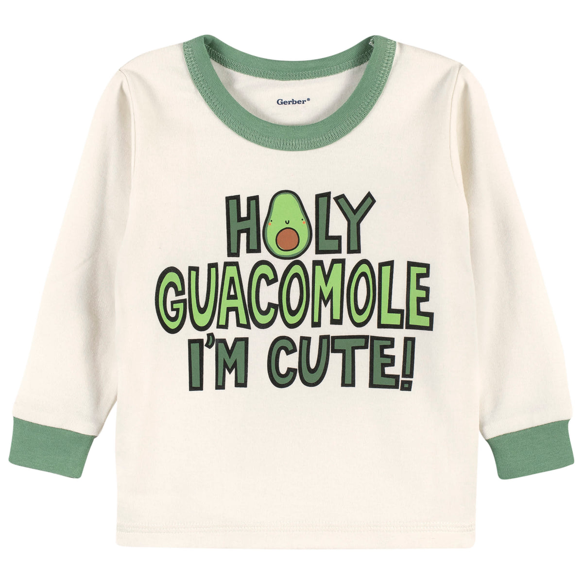 4-Piece Infant & Toddler Neutral Green Avocado Snug Fit Cotton Pajamas, view 5