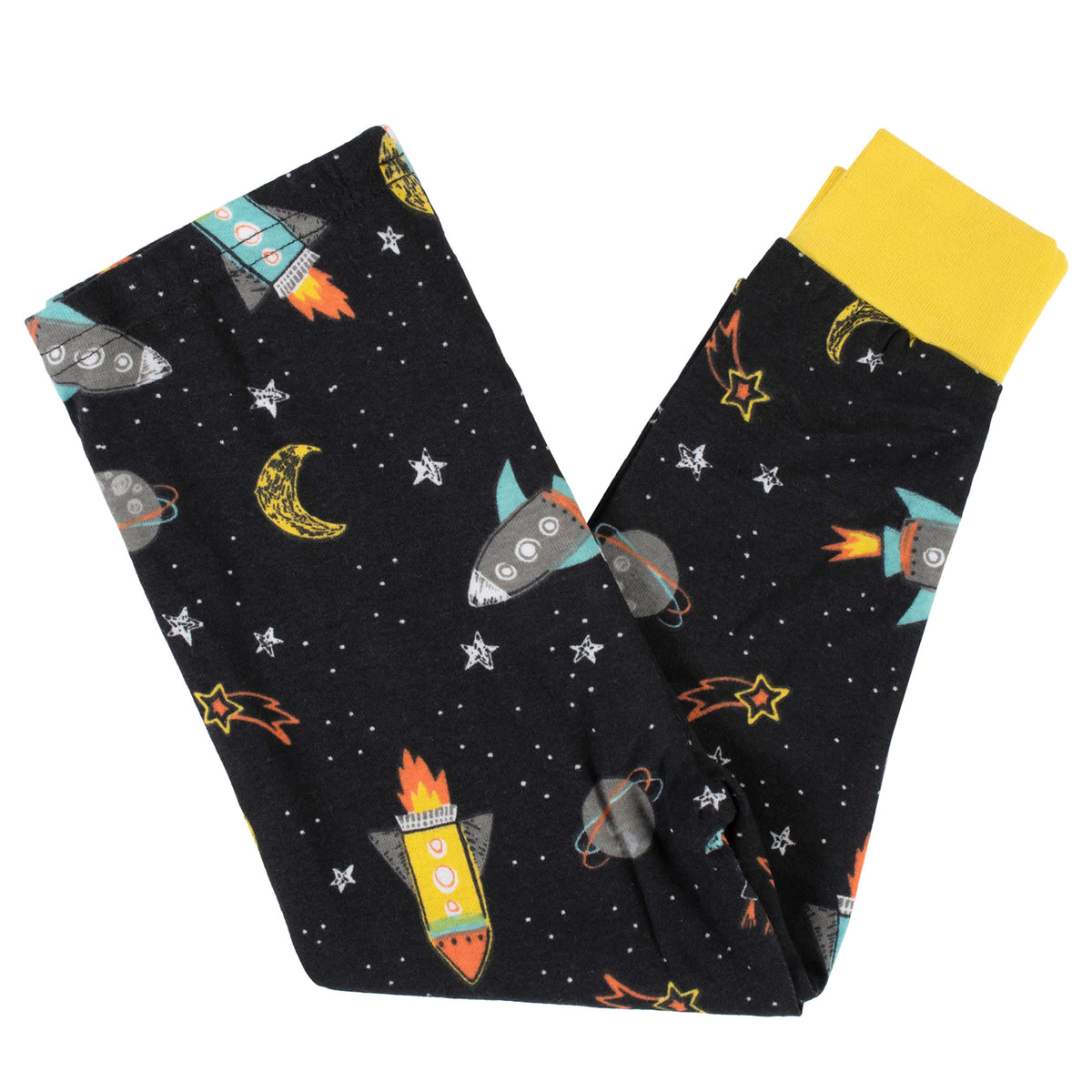 4-Piece Infant & Toddler Boys Blast Off Snug Fit Cotton Pajamas, view 8