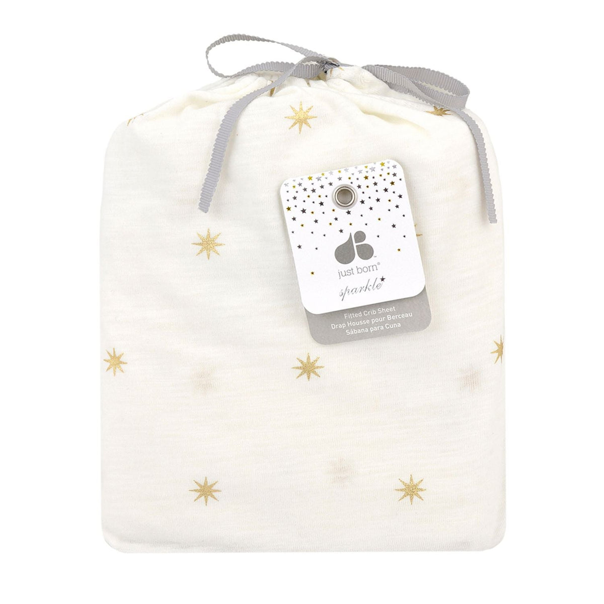 Baby Neutral Gold Burst Jersey Knit Crib Sheet, view 2