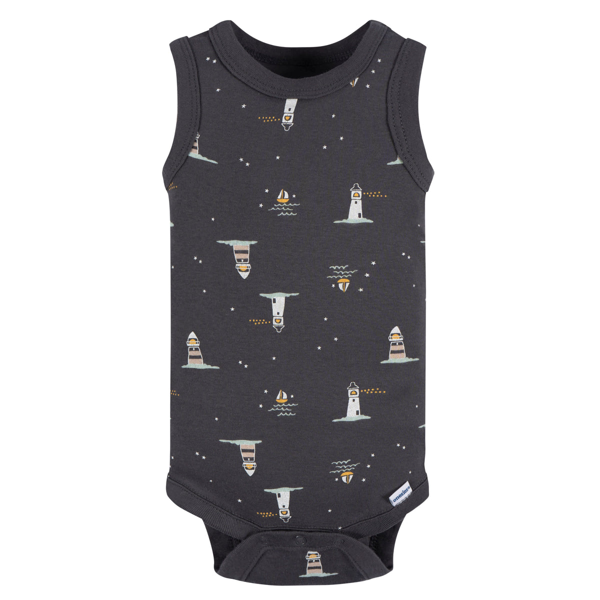 4-Pack Baby Boys Coastal Onesies Bodysuits, view 5