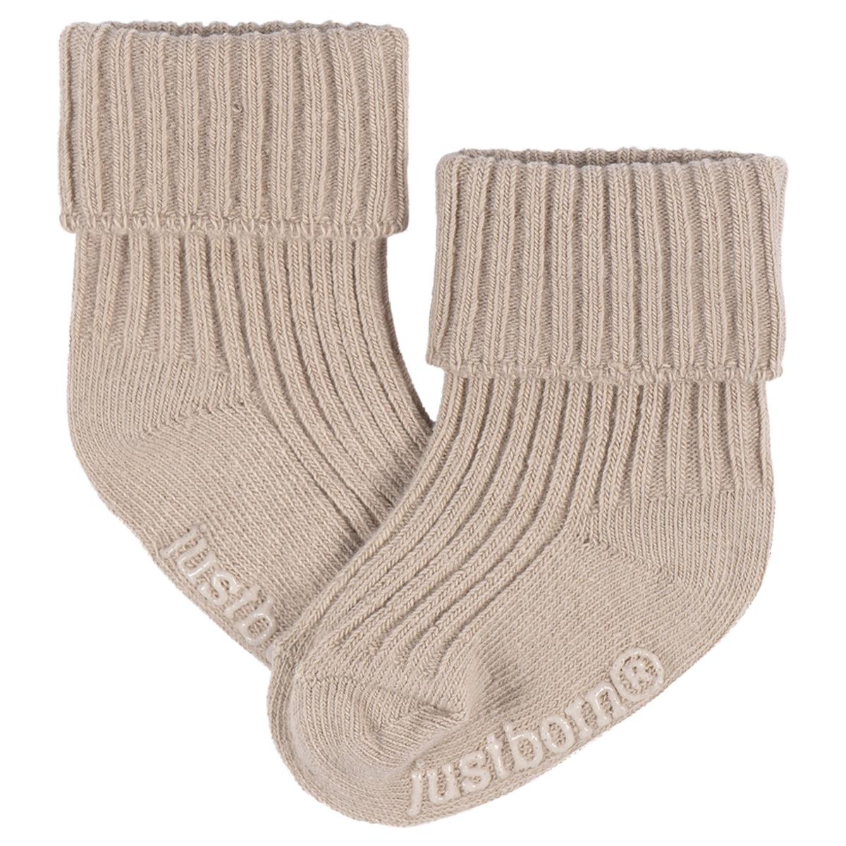 6-Pack Baby Neutral Tan Rolled Cuff Ribbed Socks, view 4