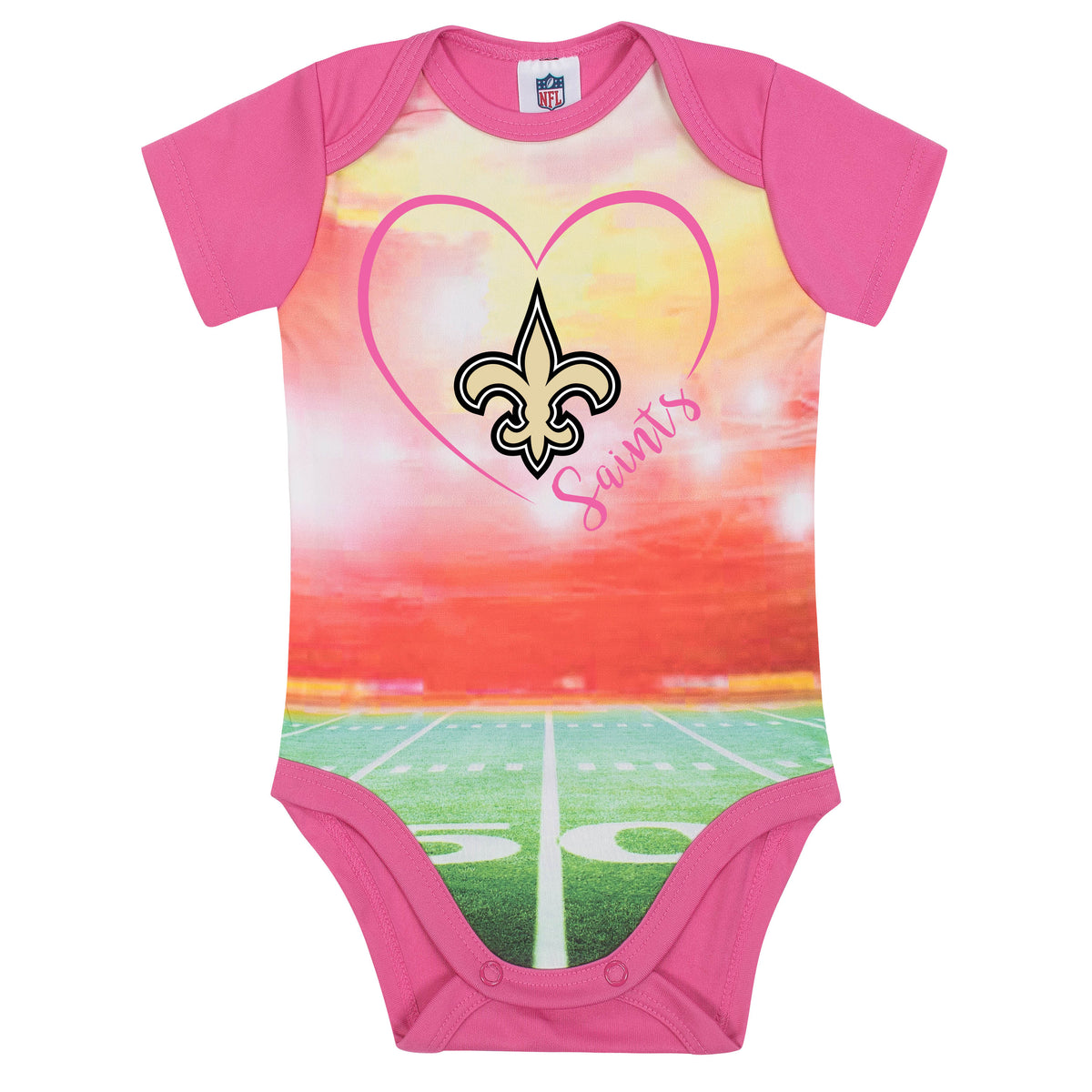 New Orleans Saints Baby Girls Short Sleeve Bodysuit