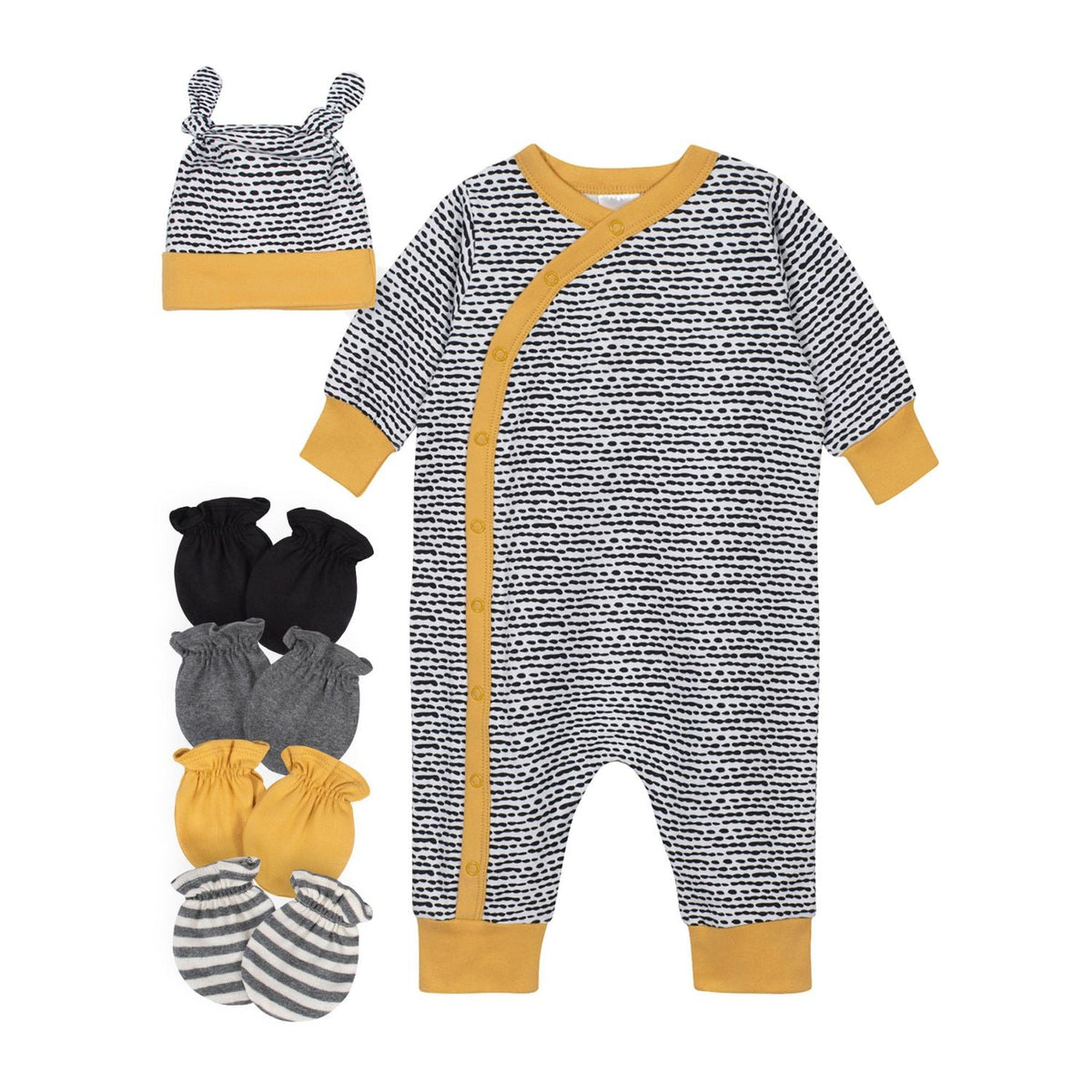 6-Piece Baby Boys Nature Coveralls and Mittens Gift Set