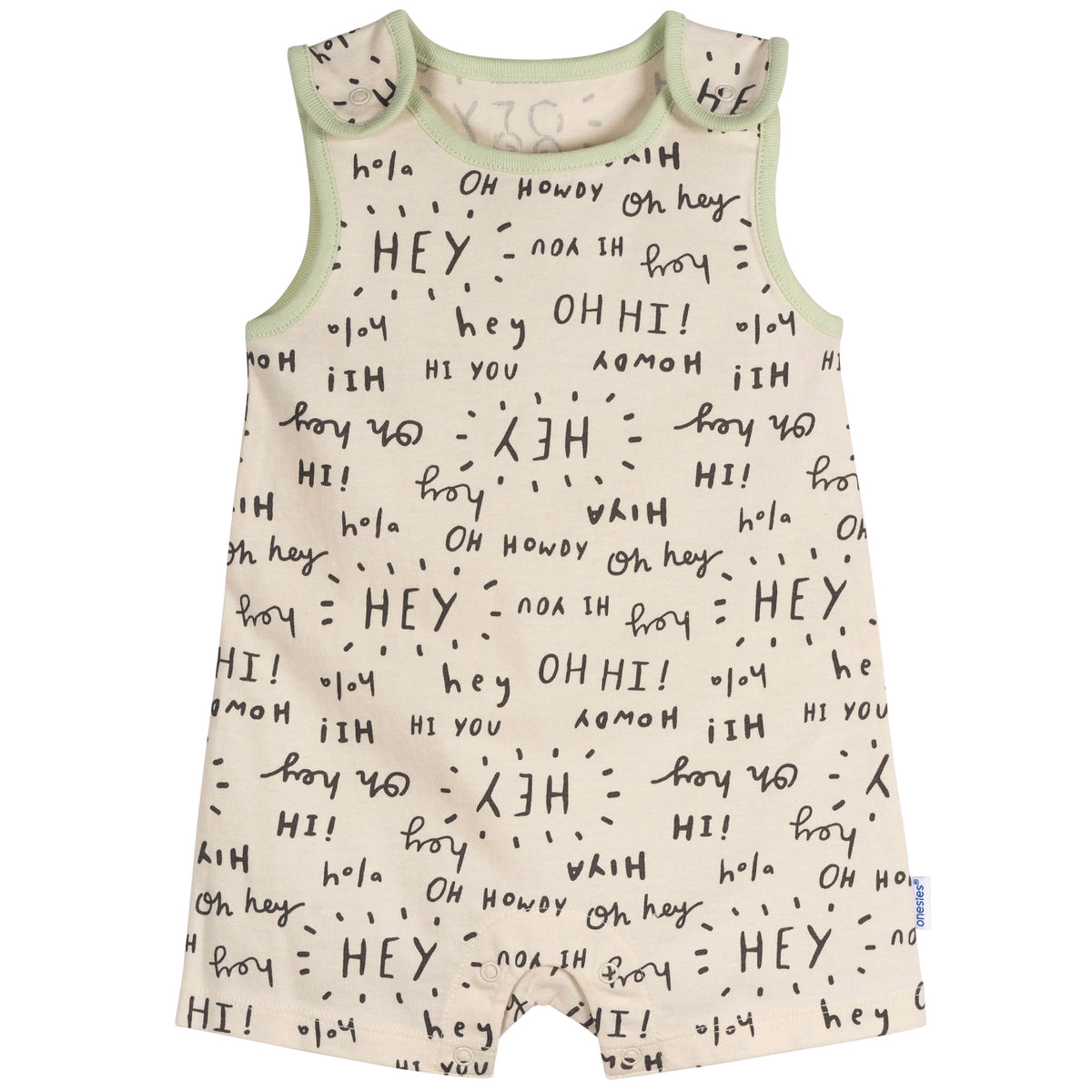 3-Pack Baby Neutral Hello Rompers, view 2