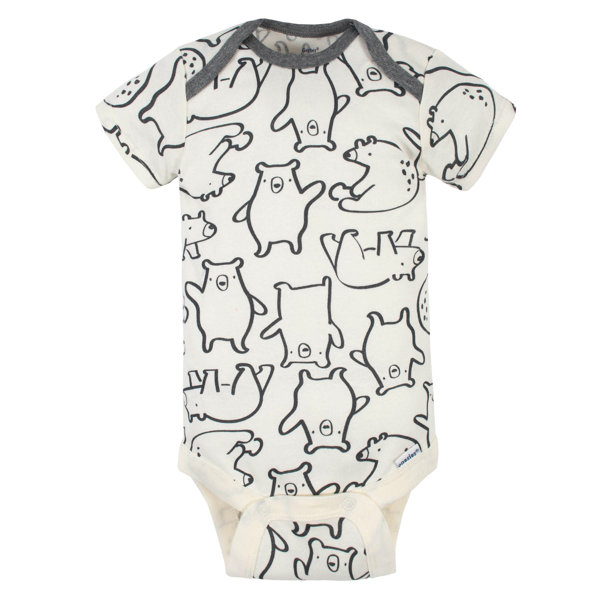 5-Pack Baby Boys Bear Short Sleeve Onesies Bodysuits, view 4