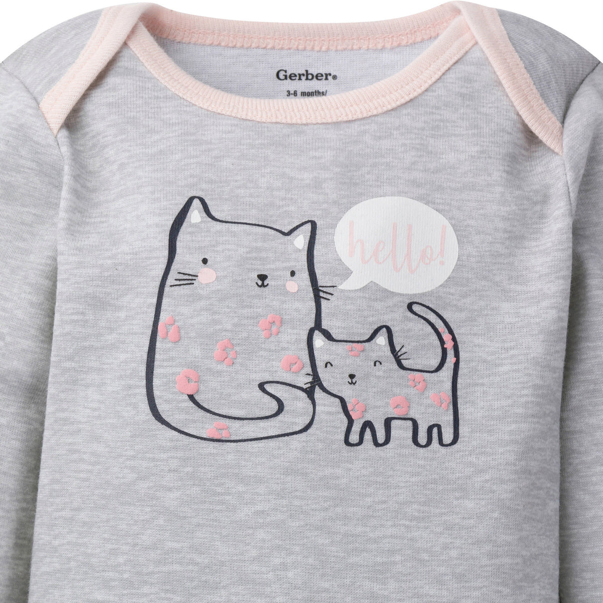 3-Piece Baby Girls Kitty Onesies Bodysuits & Pants Set, view 3