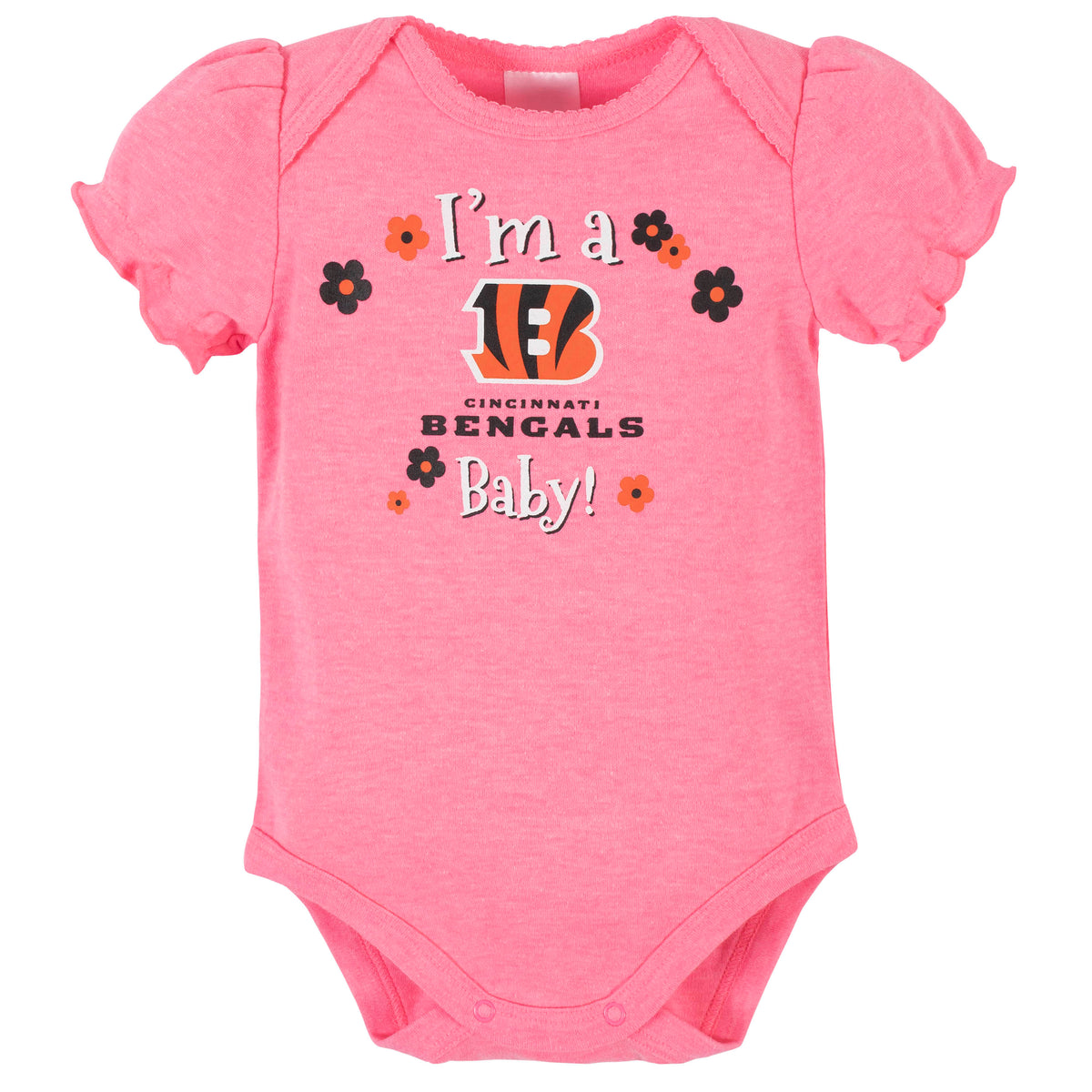 3-Pack Cincinatti Bengals Short Sleeve Bodysuits, view 2