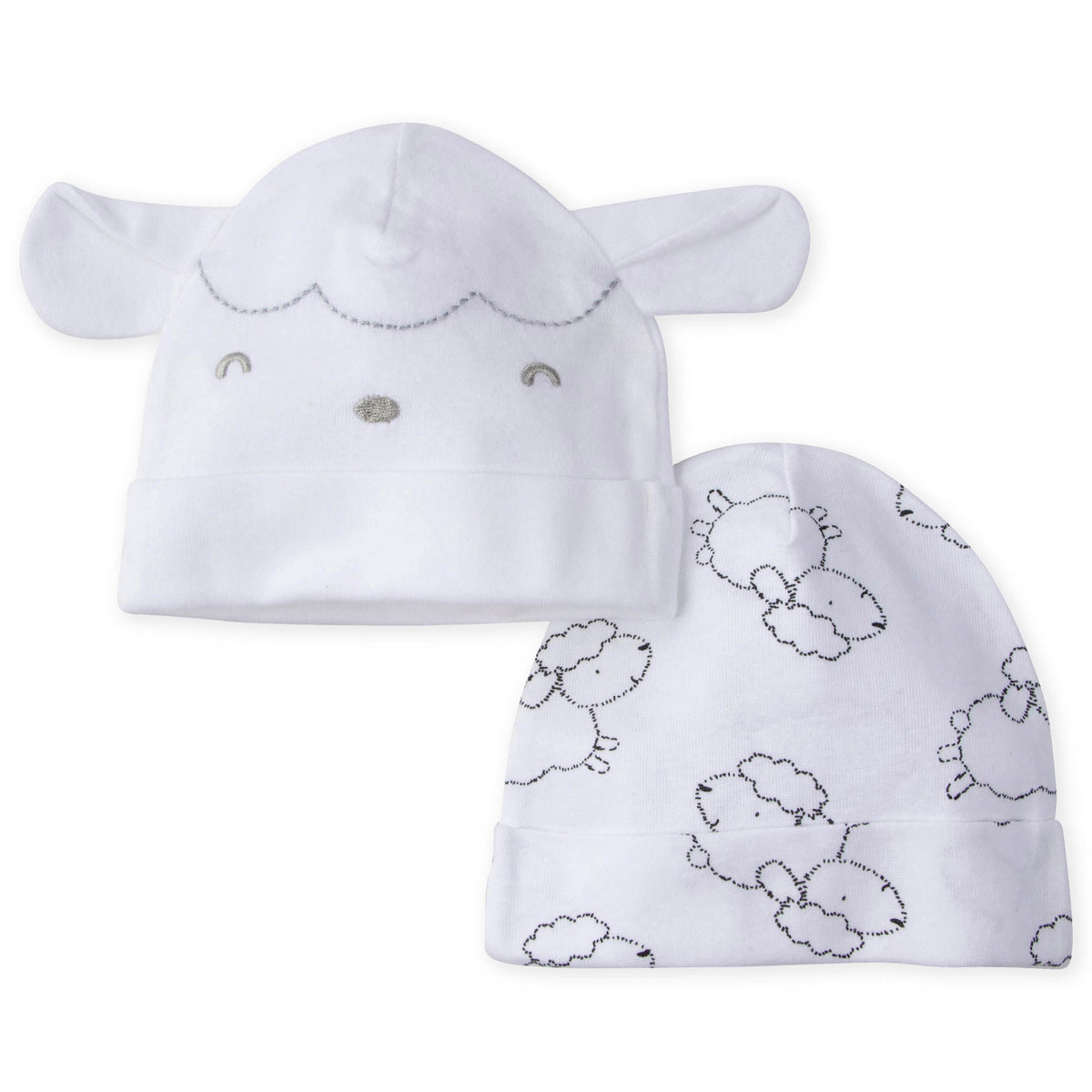 2-Pack Baby Neutral Lamb Caps
