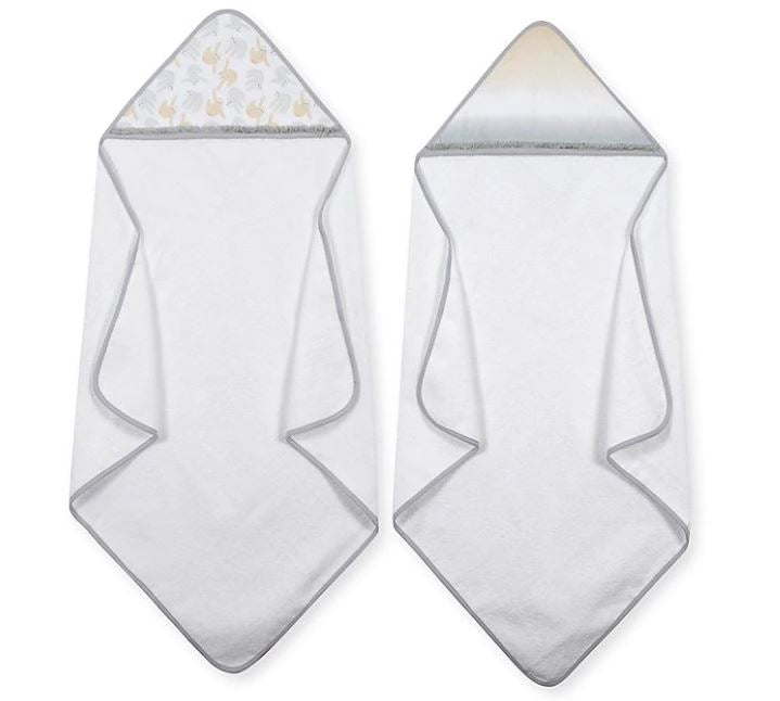 2-Pack Baby Neutral Ombre Hooded Towels