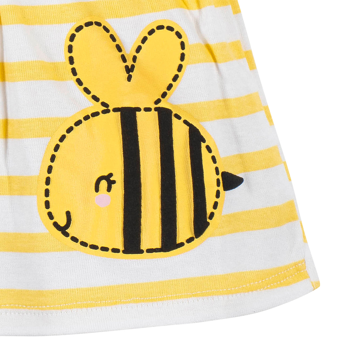 3-Piece Baby & Toddler Girls Bee Garden Dress, Diaper Cover & Headband Set, view 3