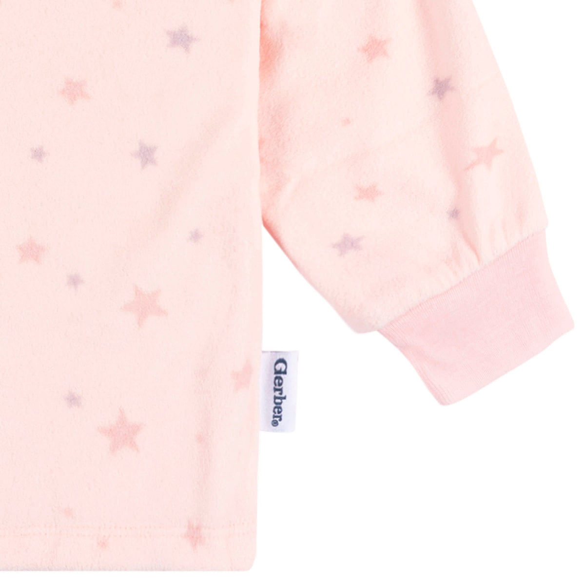 2-Piece Infant & Toddler Girls Pink Stars Fleece Pajamas, view 3