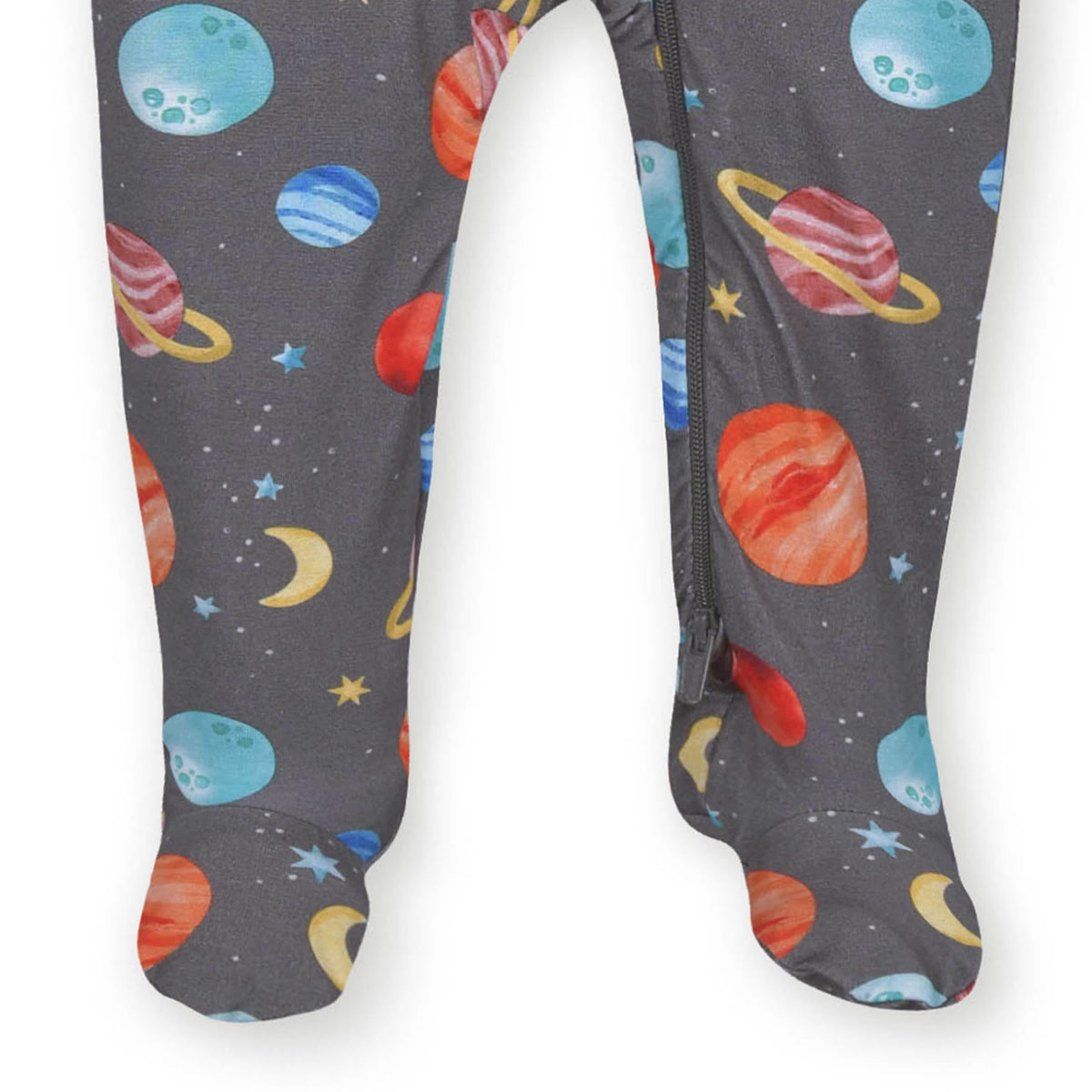 Baby & Toddler Outer Space Buttery Soft Viscose Made from Eucalyptus Snug Fit Footed Pajamas, view 5