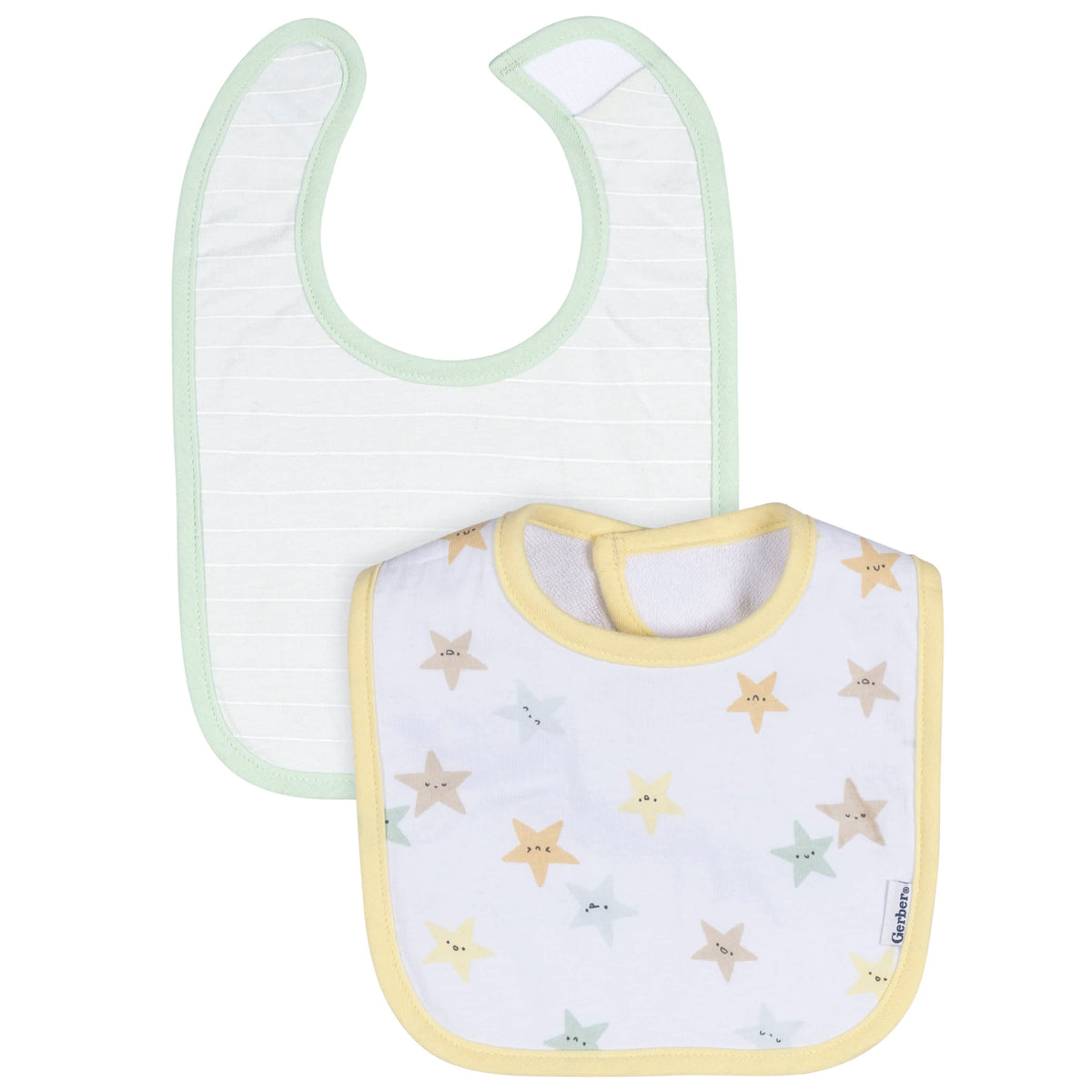2-Pack Baby Neutral Starry Smiles Dribbler Bib