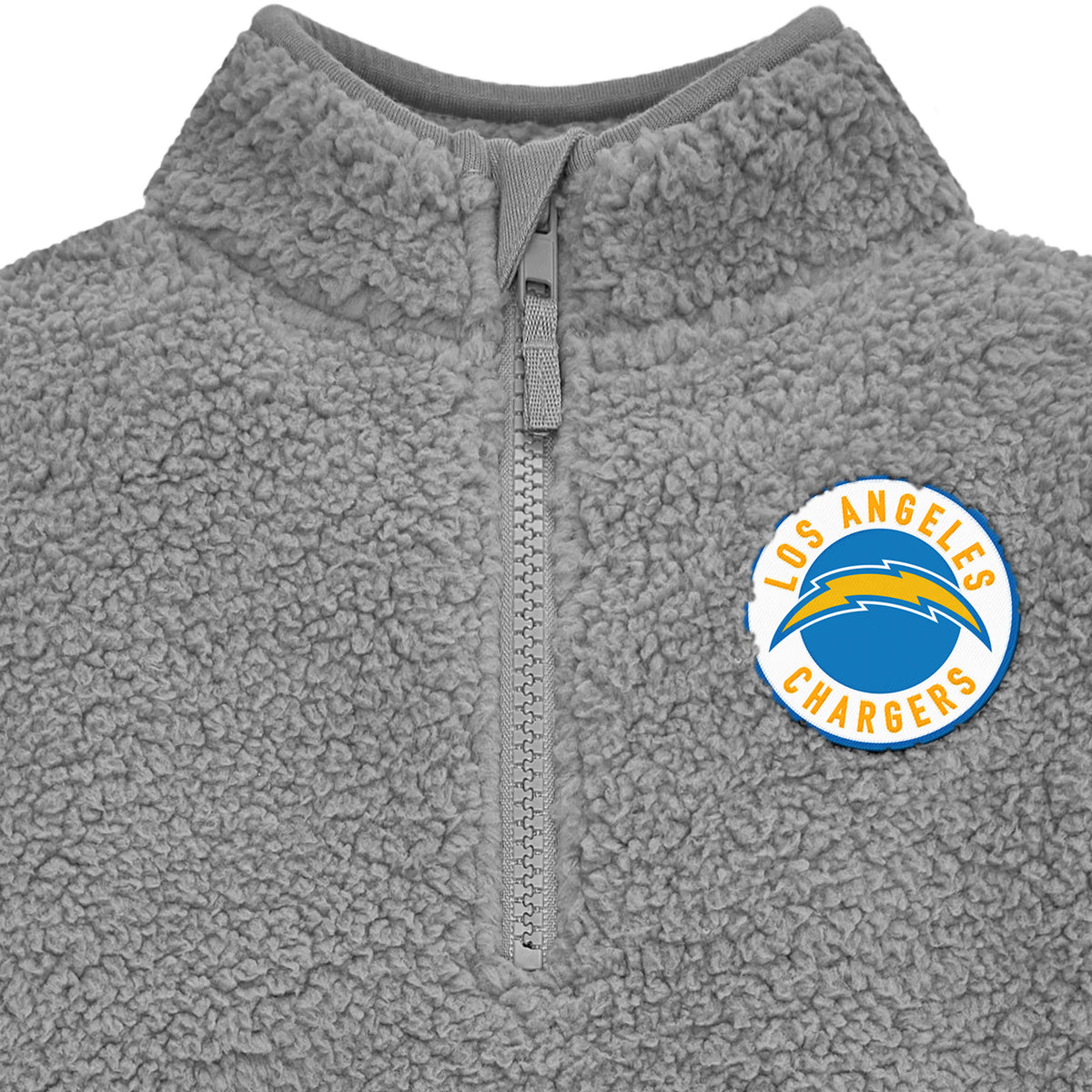 Infant & Toddler Boys Chargers 1/4 Zip Sherpa Top, view 2