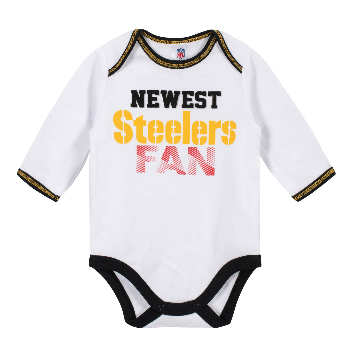 Baby Boys Pittsburgh Steelers 3-Piece Bodysuit, Pant and Cap Set, view 2