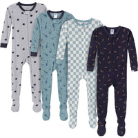 4-Pack Baby & Toddler Boys Music Snug-Fitting Footed Pajamas