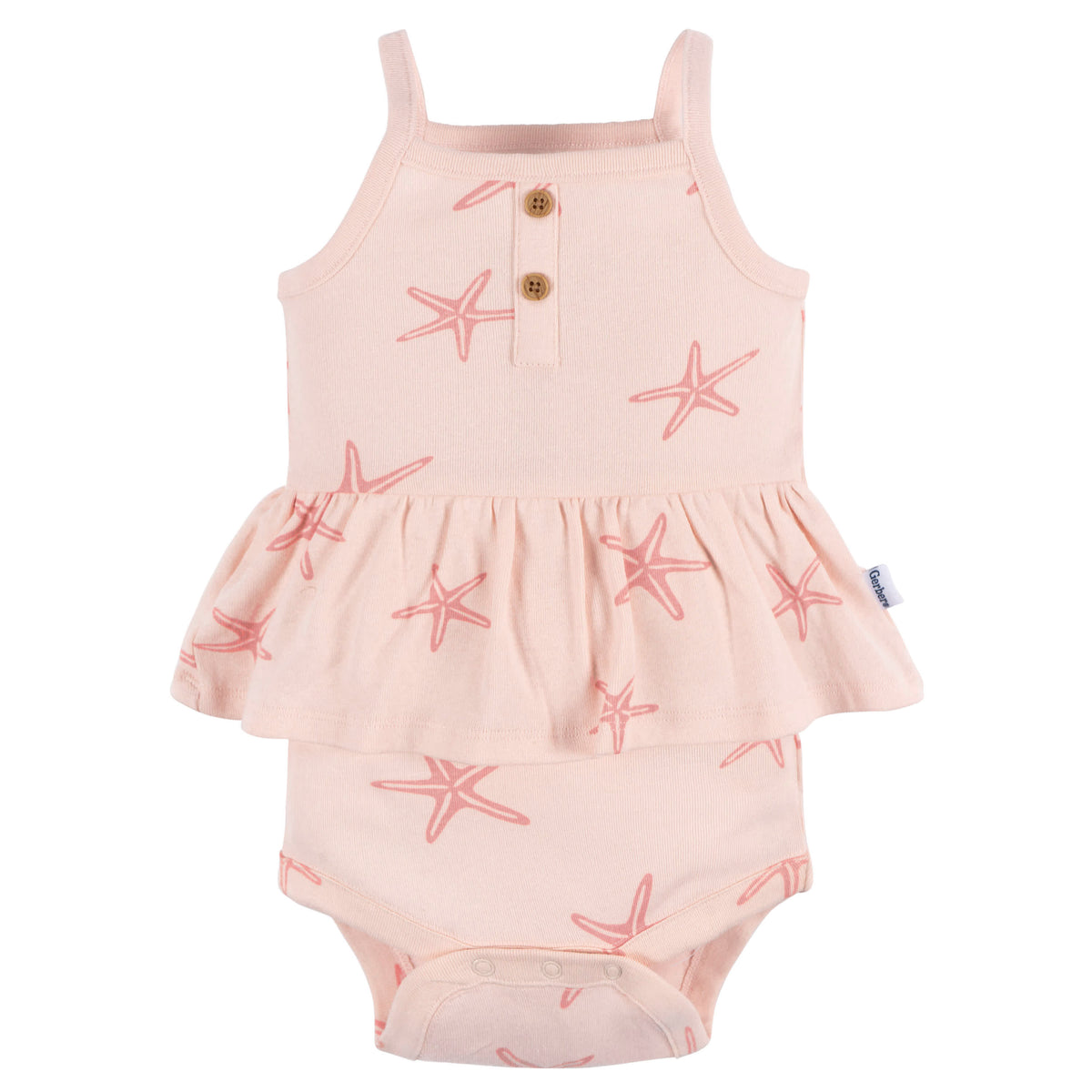 4-Pack Baby Girls Starfish Onesies Bodysuits, view 5