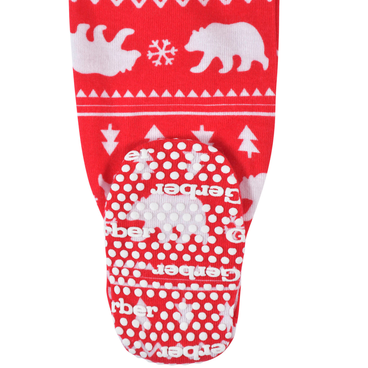 Baby Bear Fair Isle Snug Fit Footed Cotton Pajamas, view 4