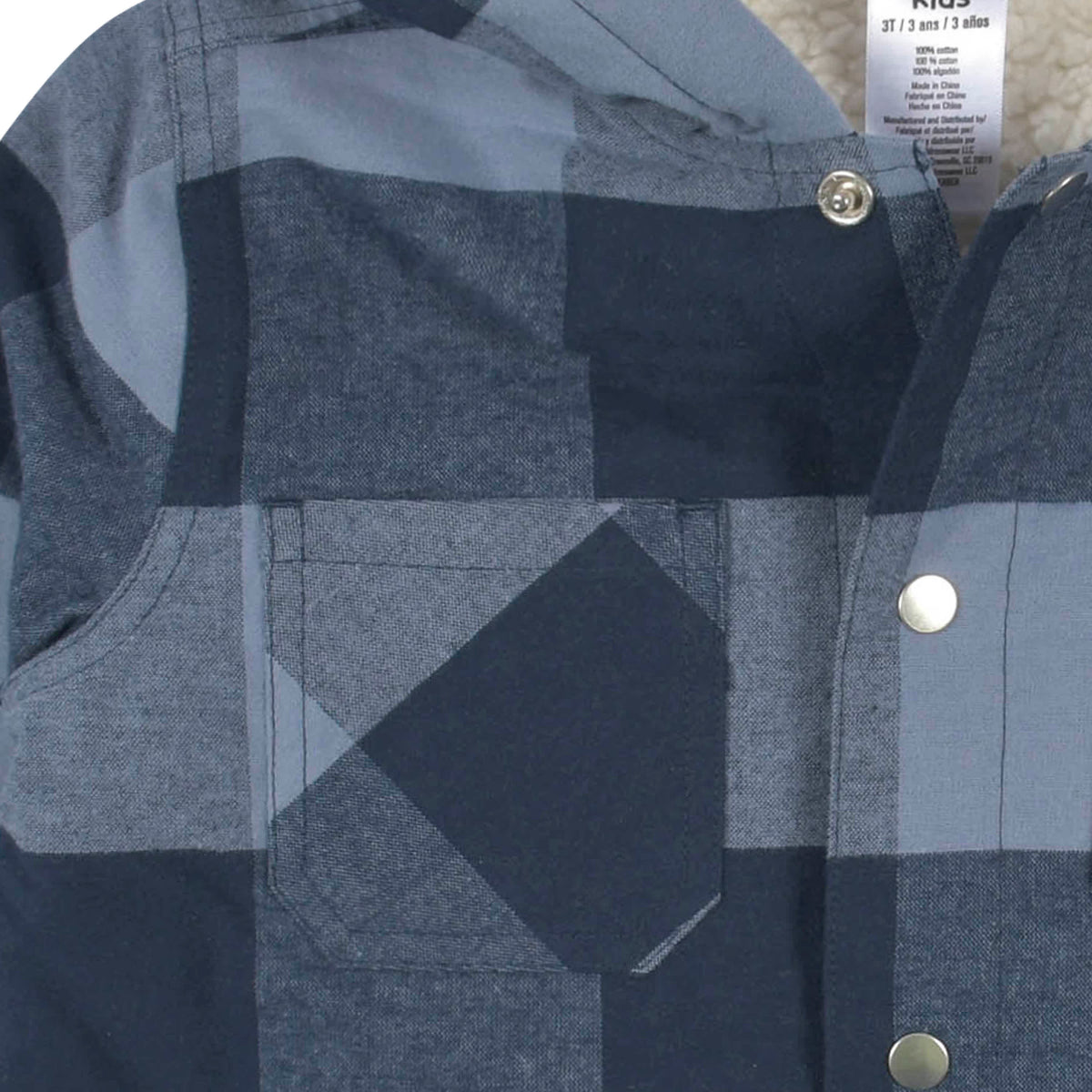 2-Piece Infant & Toddler Boys Navy Plaid Flannel Jacket & Jogger Set, view 4