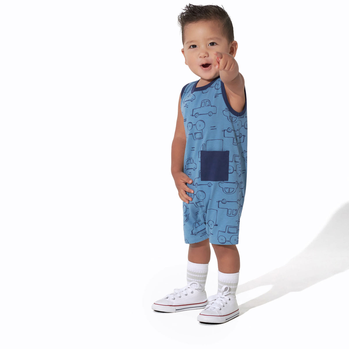 3-Pack Baby Boys Construction Zone Rompers, view 3
