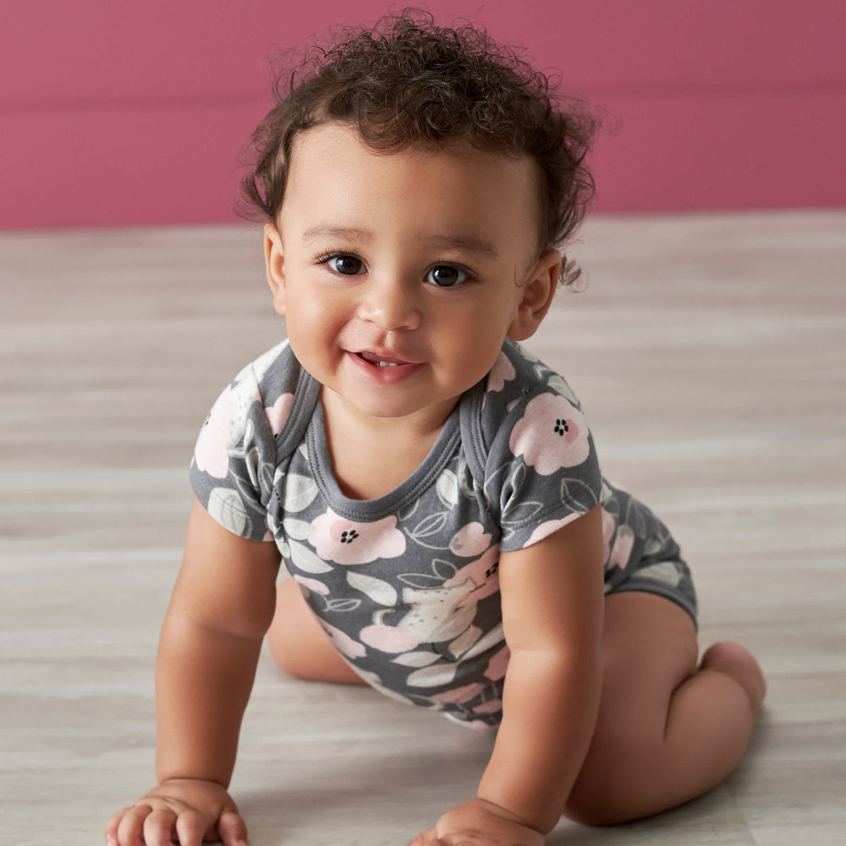 3-Pack Baby Girls Floral Short Sleeve Onesies Bodysuits, view 4