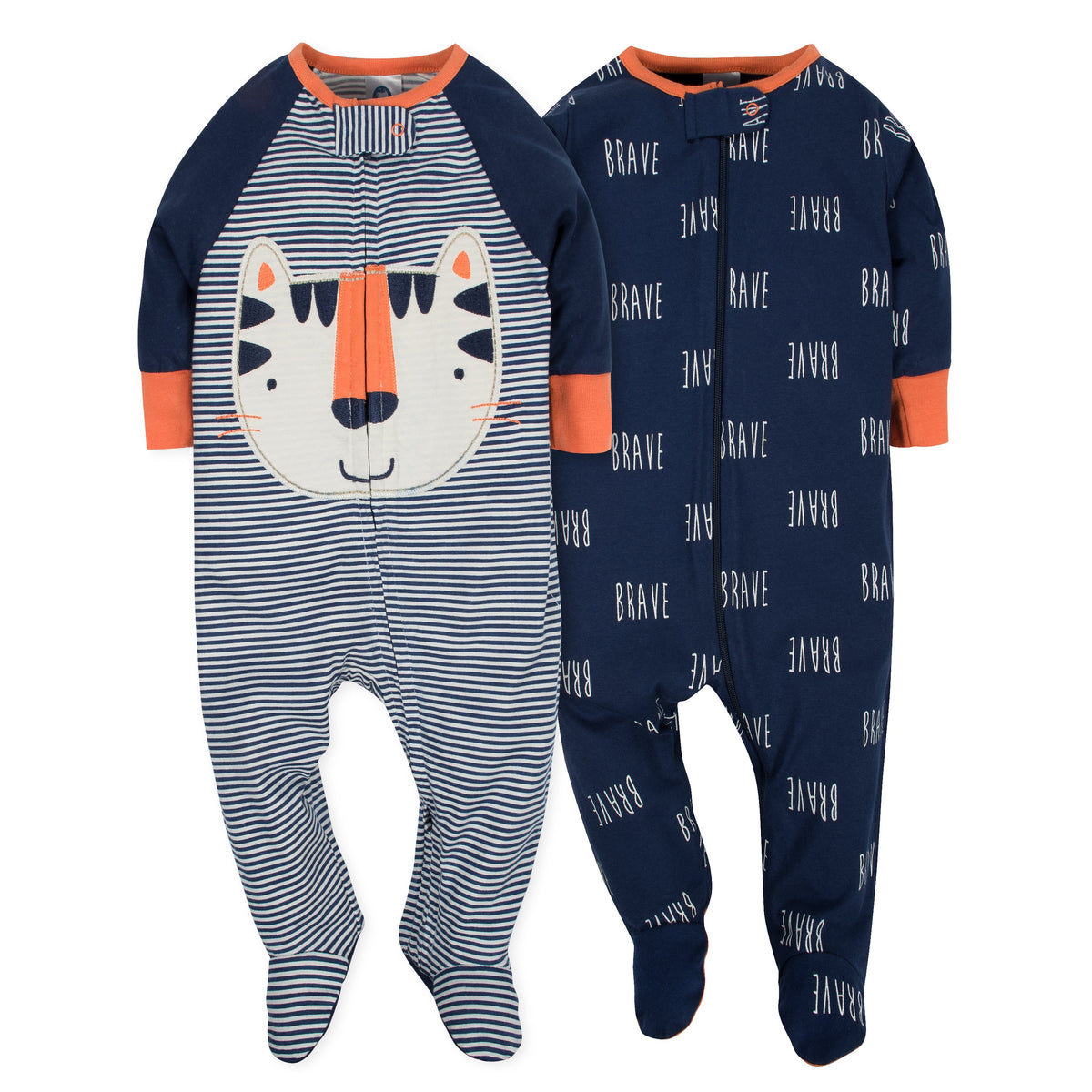 2-Pack Baby Boys Tiger Zip Front Sleep 'n Plays