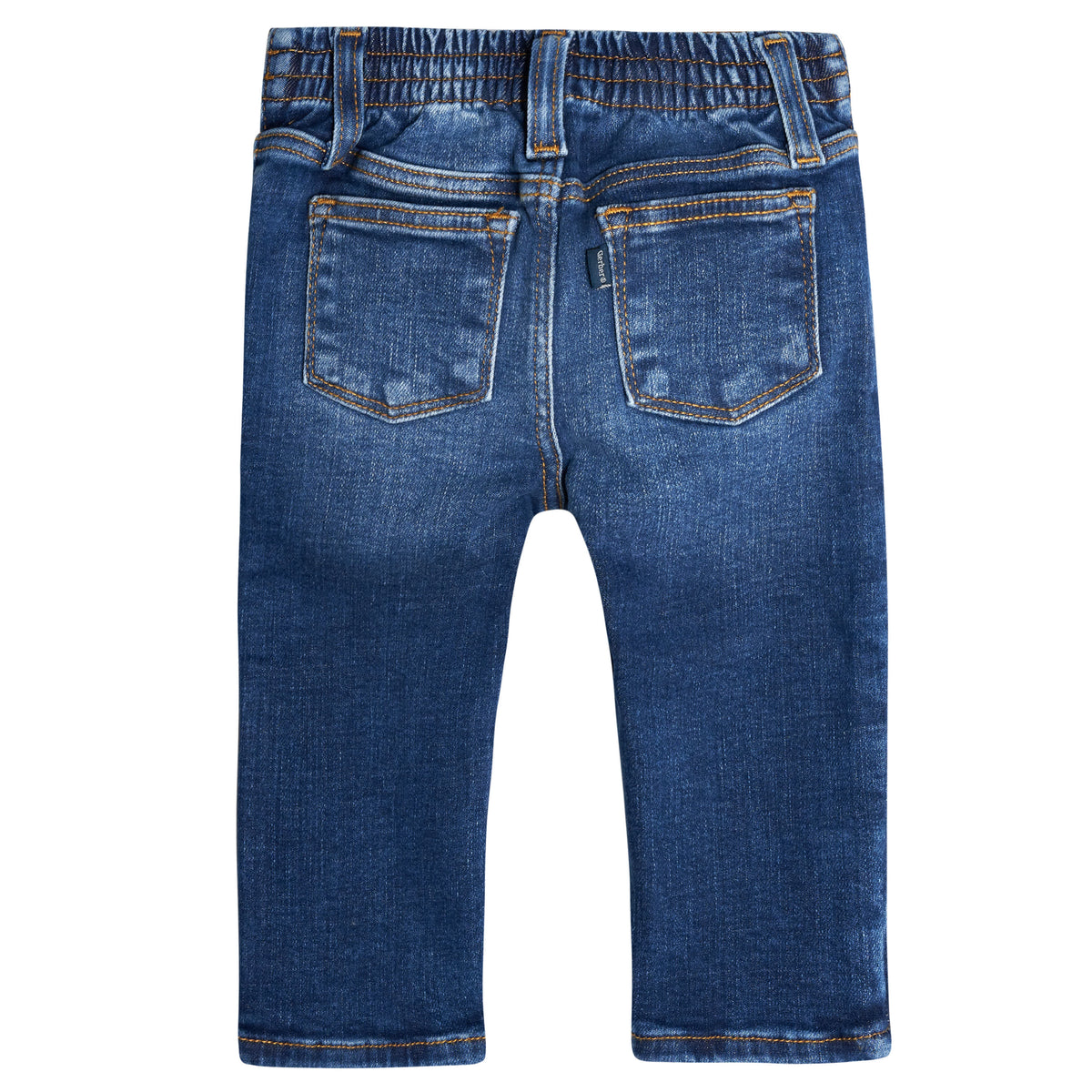 Baby Neutral Blue Straight Fit Jeans With Elastic Back, view 5