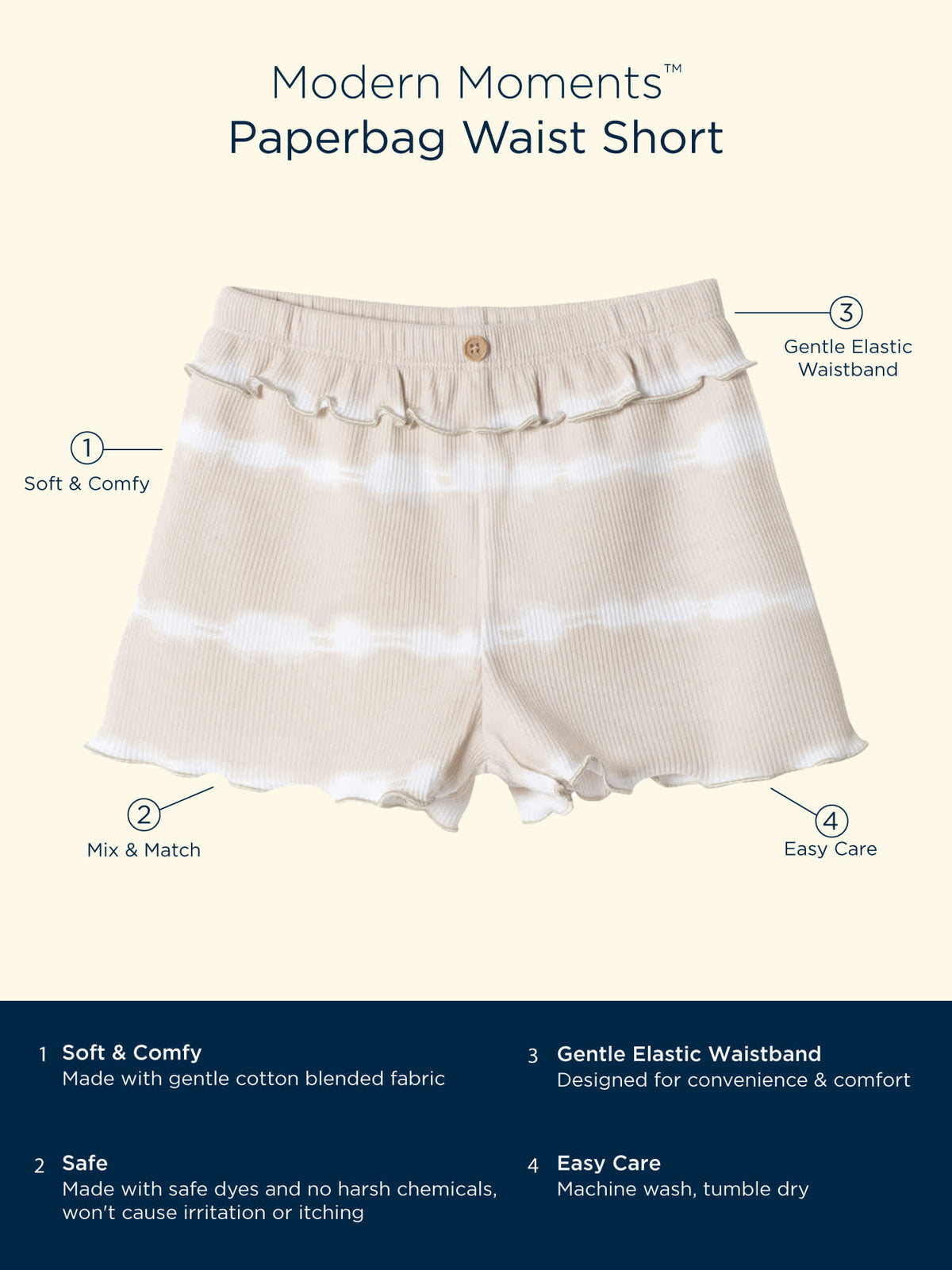 Modern Moments by Gerber 2-Pack Infant & Toddler Girls Flower Paperbag Shorts, view 5