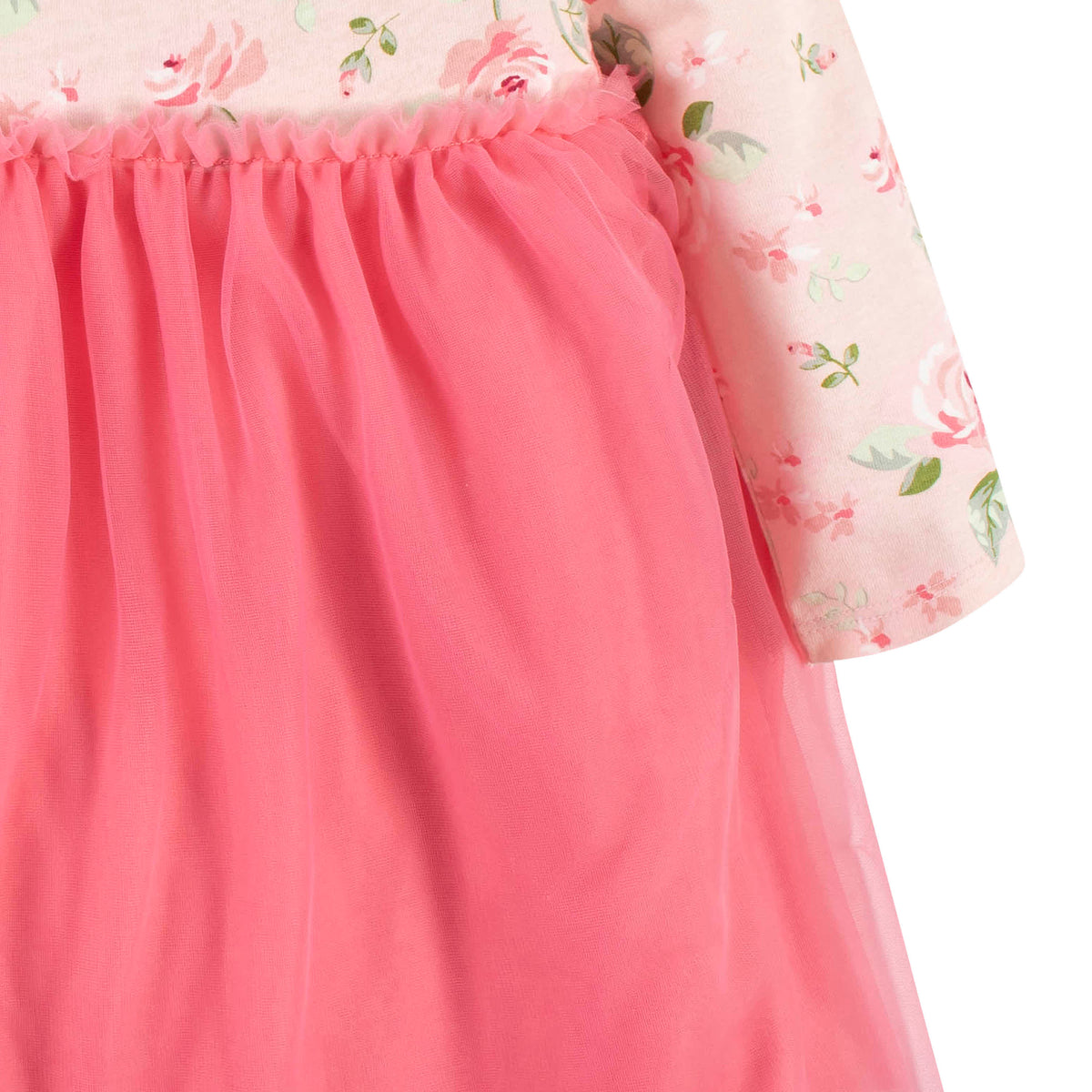 Baby & Toddler Girls Roses Long Sleeve Tulle Dress, view 3