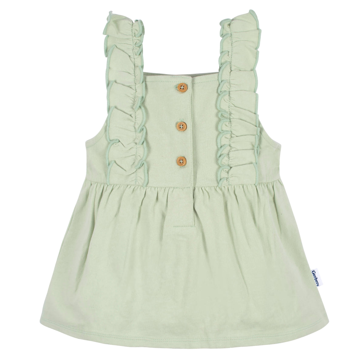 2-Piece Baby Girls Green Floral Jumper & Bodysuit Set, view 4