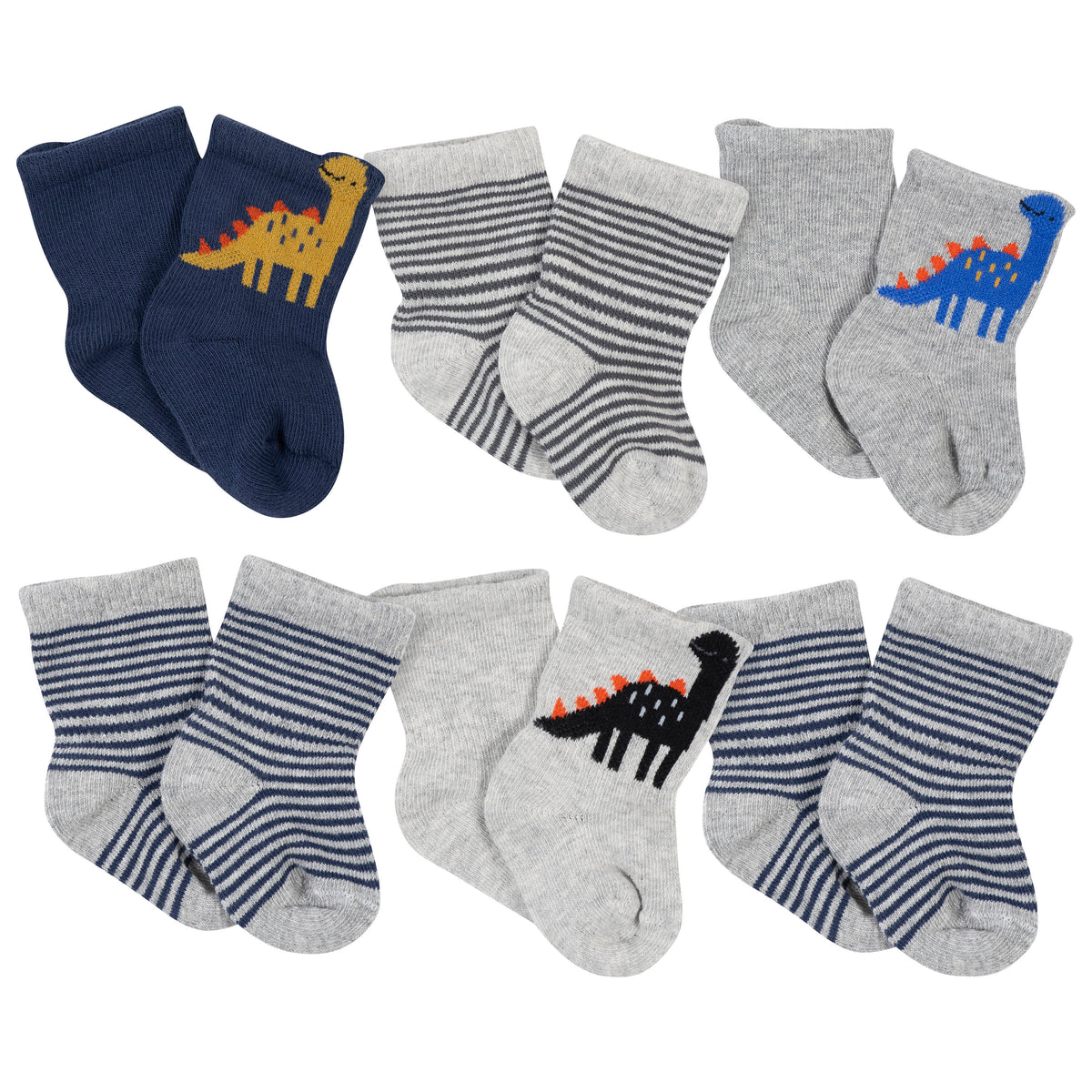 6-Pack Baby Boys Dino Wiggleproof Socks
